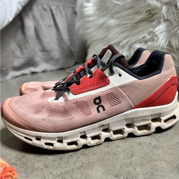 On Cloudstratus Women's Running Shoes - Rose Red - Picture 3 of 9